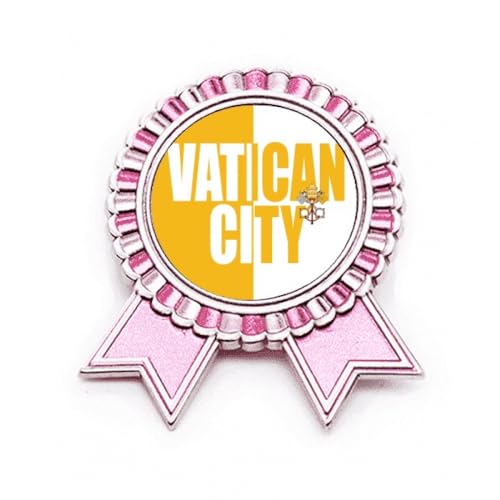 Broche Vatican Rose en Métal M : Cadeau Idéal pour Passionné d'Histoire