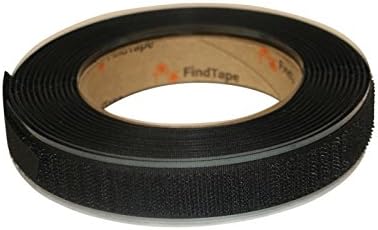 FindTape HL74-R/BLK07515H HL74-R Adhesive-Backed Hook-Side Only Rolls: 3/4" x 15 ft., black