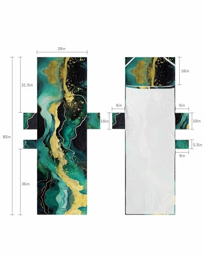 Turquoise Black Beach Lounge Chair Towel Cover, Soft Chaise Lounge Towel with Side Pockets Patio Pool Chairs Cover for Beach/Pool Sunbathing 29x85 Modern Marble Abstract Art Yellow
