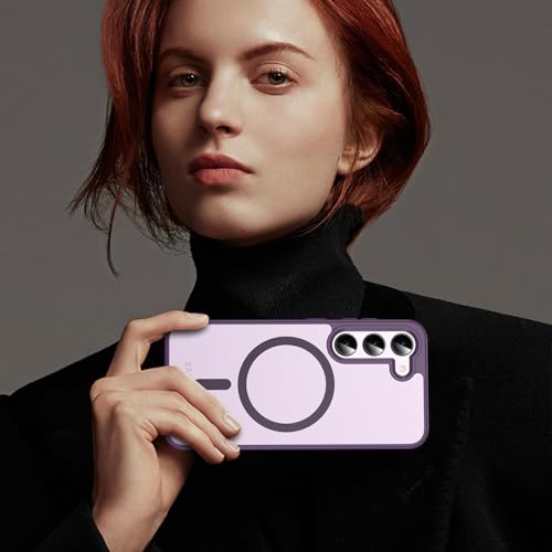 Coque Samsung S23 premium mate transparente violette avec verre