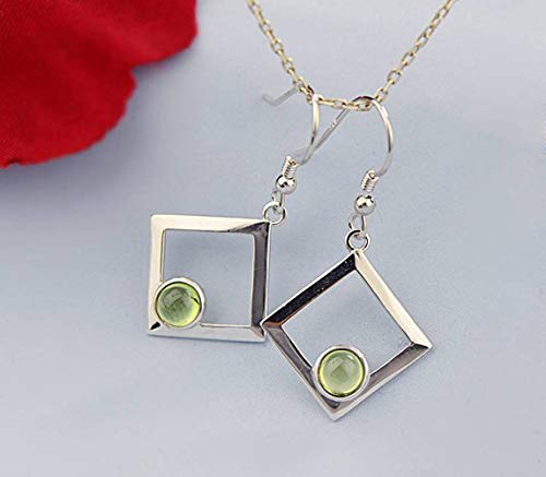 Boucles d'oreilles pendantes en argent 925 avec grenat naturel et topaze