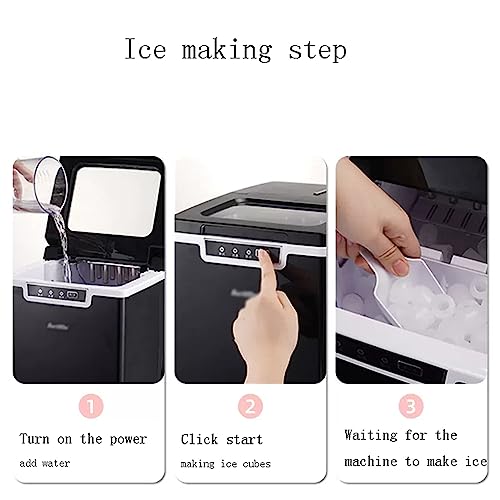 Tragbare Eismaschine für Theken, Eis mit 26 Pfund/24 Stunden, unabhängige Eismaschine für Restaurant, Bar, Büro, Partys zu Hause, Eiswürfelmaschine (