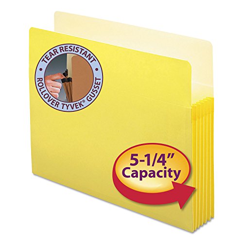Chemise à soufflet jaune 13 cm Letter avec onglet droit pour classement de bureau