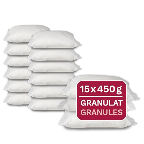 15 x deshumidificador universal 450 g, gránulos deshumidificadores en bolsas, apto para deshumidificadores estándar