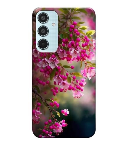 Image of Pink Floral Flowers Printed Hard Back Case Cover Compatible for Samsung Galaxy M35 5G | Samsung M35 5G (Multicolor) - D1662