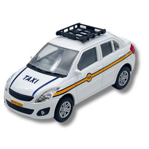 WooZee.. Urban White Taxi CAR Kids Toy with Pull-Back Action and Realistic Design for Kids