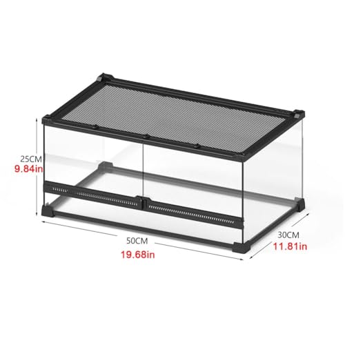 Zbiornik terrarium dla gadów, salon gadów, kompozytowe siedlisko, z panelami wentylowanymi, drzwiami ze szkła hartowanego i siatką górną, do jaszczurki, brodatego smoka, węża, gekona