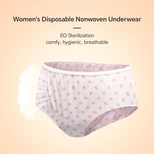 Women's Disposable Underwear Nonwoven Ladies Briefs Panties for Hotel Spa Hospital Stays Travel 20 Pack4