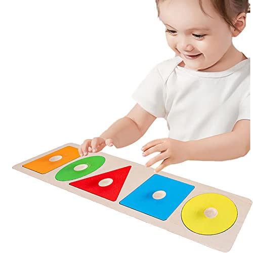 Flyhorse Rompecabezas de Formas múltiples - Rompecabezas de Madera Montessori con múltiples perillas Gigantes,Rompecabezas de Formas geométricas, Juguete sensorial de Material de educación temprana Cover