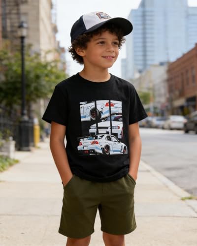 Image of OLMRJKD Boys 2 Piece Outfits Short Sleeve Colorblock T-shirt and Shorts Summer Casual Clothes for 6-12 Years