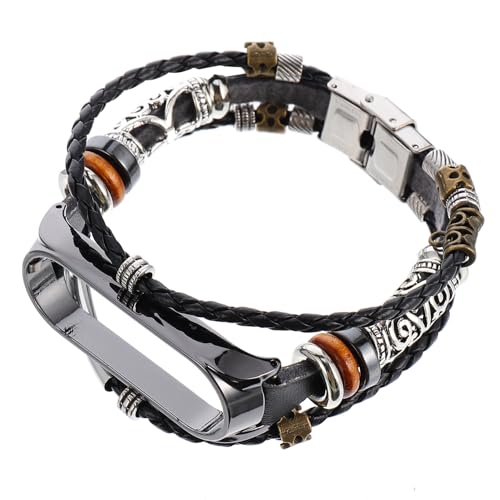 IWOWHERO Pulsera Retro para Mi Band NFC Correa de Repuesto de Diseño Étnico con Hebilla Metálica Resistente y Elegante para Hombre y Mujer