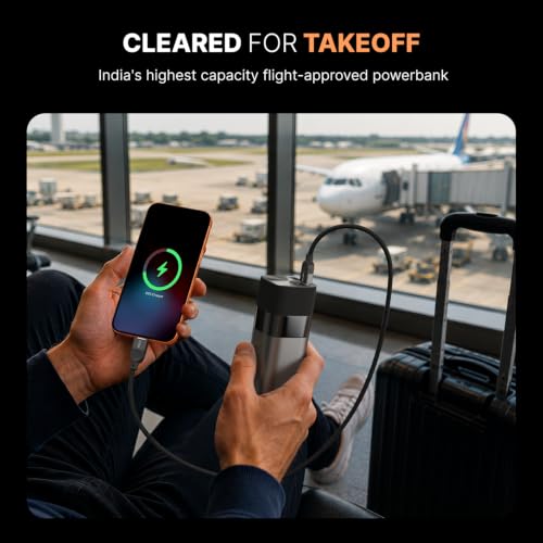Image of Noise 140W Power Bank : 27600mAh (Max. Flight-Approved Capacity), Charge 3 Devices Simultanesously, Digital Display for Real-time Power Delivery, Advanced Multi-layer Protection (Black)