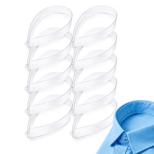 100PCS Clear Collar Stays for Men’s Dress Shirts – Plastic Shirt Collar Inserts for Support & Stiffness Tabs Fixing Strips for Business Weddings and Formal Events