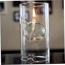 Oil Lamp Chimney, 5.9x3.2 Inch Clear Glass Oil Burner, Windproof Heat-Resistant Glass Lamp Shade, Portable Hurricane Candle Holder, Chimney, Burner