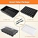 Gardzen 5-Set Seed Starter Tray Kits, Durable Plant Germination Trays with Humidity Vented Domes and Bases, Ideal for Seed Starting, Indoor Gardening, and Greenhouse (Total 200 Cells)