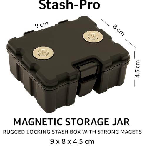 Image of Stash-Pro Magnetic Storage Box - Heavy-Duty ABS Case with Dual Strong Magnets | 9 x 8 cm Compact Waterproof & Dustproof Organizer for GPS, Valuables, Key Hider, Outdoor Use