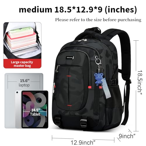 schoolbags for Middle school and high school student,high-capacity camo bookbags for Teens boys,Water Resistant Anti Theft Travel backpack with Computer compartment Fits 15.6 Inch Laptop - Image 4