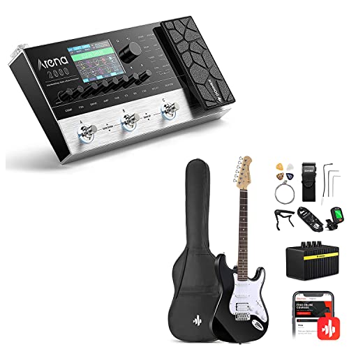 Donner Multi Effects Pedal & Dst-100B Electric Guitar Beginner Kit #TOP10