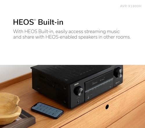 Denon AVR-X1800H 7.2 Channel AV Receiver - 80W/Channel, Wireless Streaming via Built-in HEOS, WiFi, & Bluetooth, Supports Dolby Vision, HDR10+, Dynamic HDR, and Home Automation Systems 7 Denon AVR-X1800H 7.2 Channel AV Receiver - 80W/Channel, Wireless Streaming via Built-in HEOS, WiFi, & Bluetooth, Supports Dolby Vision, HDR10+, Dynamic HDR, and Home Automation Systems - Image 5