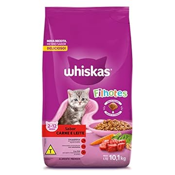 whiskas Ração Whiskas Carne E Leite Para Gatos Filhotes 10 1 Kg
