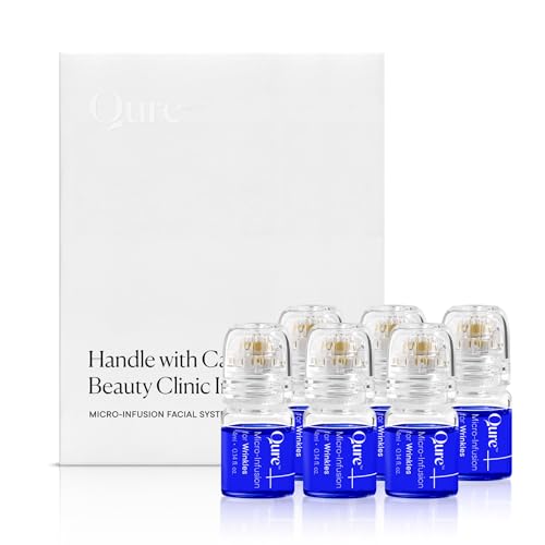 Qure Micro-Infusion System for Face - Blue Formula for All Skin Types Easy 5min Skincare Facial Application - 3 Month Supply