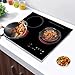 24 Inch electric Cooktop, 3 Burners Radiant Electric Stove Top 110V, 2600W Ceramic Electric Stove with Timer, Child Safety Lock, Sensor Touch Control(No Plug)