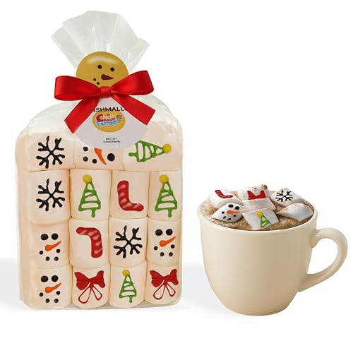 30 Count Marshmallow Gift Pack, Soft & Fluffy Vanilla Marshmallows, Festive Holiday Treats, Cute Snowman Packaging, Perfect for Gifting, Hot Chocolate, & Stocking Stuffers, 4.5 OZ 30 count