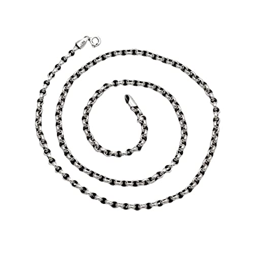 Chaîne maille jaseron 4mm en argent sterling 925 massif pour homme