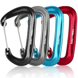 Mvorry 4 Stück Schwerlast Alu Karabiner