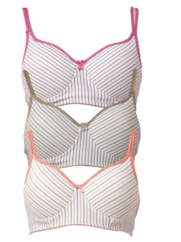 Image of Women's Cotton Blend Lightly Padded Wirefree T-Shirt Bra Combo (Pack of 3)