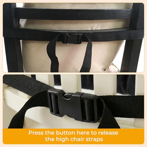 Image of twoworld High Chair Straps,Universal Baby Safety Strap,Highchair Harness | Chair Straps for Toddlers,Infant,Straps for High Chair(Grey and Black)