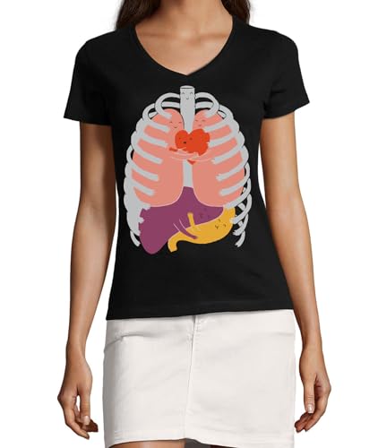 T-shirt organes sains en coton noir : le cadeau idéal pour infirmière