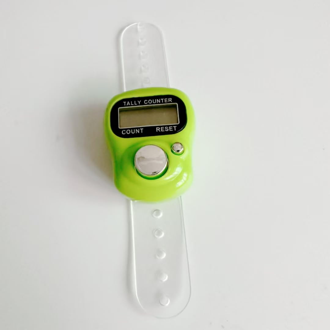 Electronic Finger Counter Display Counter LED Digital Row Counter, Handheld Number Click Counter, Electronic Finger Counter Hand Tally Counter with Ring for Counter Counters Accessories (green)