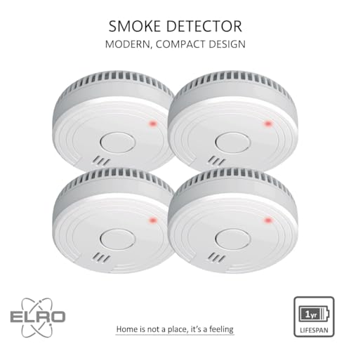 ELRO El detector de humo FS1801 cumple con la norma europea EN14604-4 piezas, paquete de 4 - Image 3