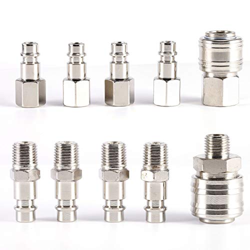 Set di 10 raccordi rapidi per aria compressa con