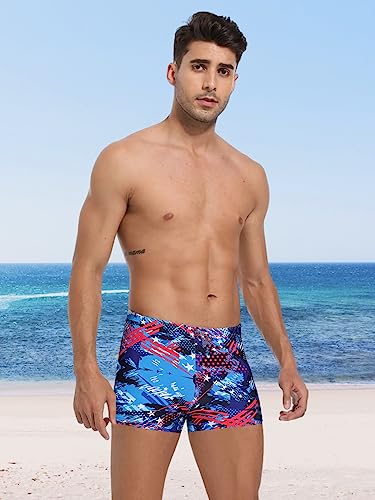 Image of Men's Square Leg Swimming Jammer Shorts UPF50+,Men Swimsuit Swim Jammers Fabric Shape Retention