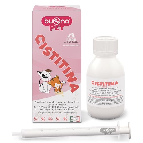 Cistitina Buona Pet 60g Cani e Gatti, Supporta l'Apparato Urinario con D-Mannosio, Cranberry, Tamarindo, Zinco, Semi di pompelmo, Vitamina A, Olio di Pesce, PEA Levagen Plus®, L-teanina, lattobacilli