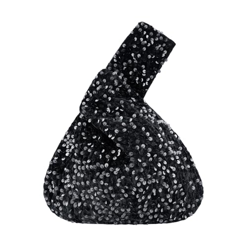 Image of Eternal Beauty Sequin Wristlet Bag, Reinforced Sparkly Evening Clutch for Wedding Guest, Cruise & Prom Mini Purse