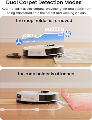 Image of Lefant Robot Vacuum and Mop, 75-Day Self-Emptying, 6000Pa Strong Suction, Customized Cleaning, Multi-Floor Mapping, 130 Min Runtime, 2.4G /5G WiFi /Alexa /APP /iWatch, M2L Plus