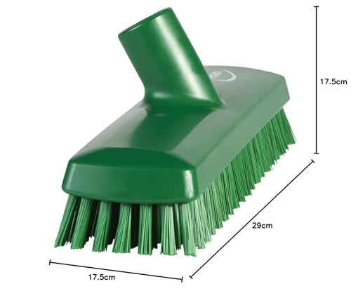 Image of Vikan, Green Deck Scrub,Waterfed,Stiff,11 inch,PP /PBT, 7041