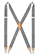 HISDERN Hosenträger für Herren Breit 2.5 cm mit sehr Starken 4 Metall Clip Elastisch and Verstellbar Männer Hosenträger X-Form