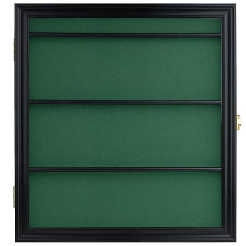 Image of Golf Club Bag Tag Collection Display Case Holds Wall Mount Wooden Shadow Box W /98% UV Acrylic Door Lockable Storage Box for Collection (Black - Bag Tag Frame)