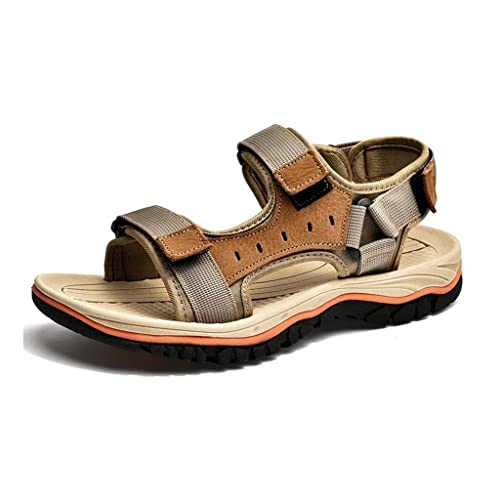 Men's Sandals Leather Sandals Sandals Outdoor Soft Leather Dress Sandals Slides Shoes Wading Slippers(45) - Main Image