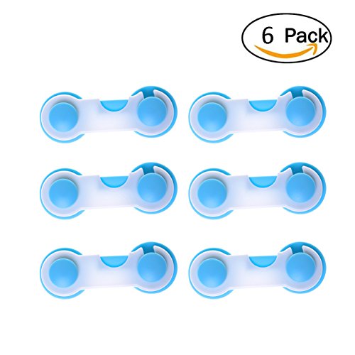 boocy 6pcs niño seguridad cerraduras cajones de armarios de seguridad cerraduras azul azul
