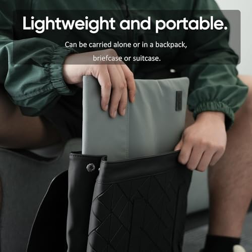 Image of ARZOPA 14.0 inch Portable Monitor Sleeve Bag, PU Leather Laptop Tablet Case, Grey
