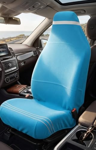Image of Cotton Office Chair Towel & CAR Seats Towel 500 GSM Soft Towel with Tie Knot (60X30 CM) (1, Sky Blue)