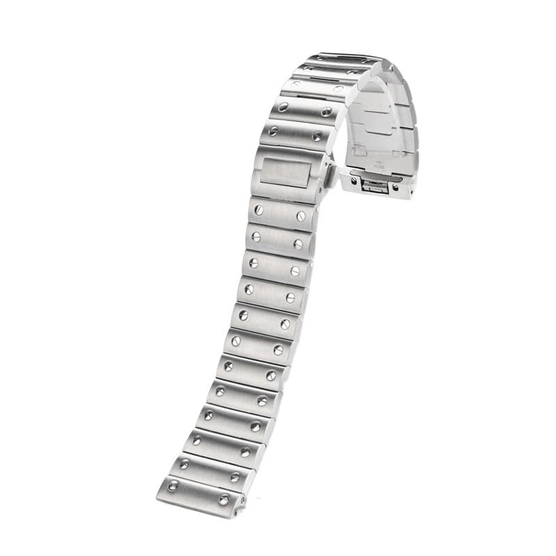 Opiniones de Cartier Santos Top 5. 38 Correa de Acero Inoxidable Macizo 316l Adaptada, para Reloj Cartier Santos, Pulsera con Hebilla de Mariposa santos100 Santos de 21mm para Hombre