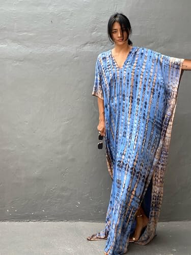 Image of Kaftan Dresses for Women Plus Size Summer Beach Dress with Print and Swim Cover Ups