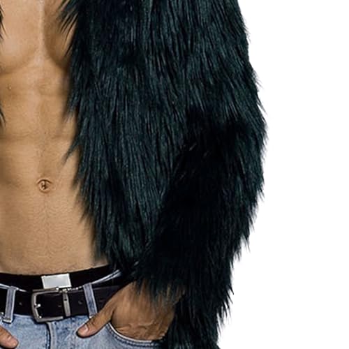 DGHM-JLMY Men's Essential Versatile Faux Fur Coat Long Fashion Faux Fur Coat Daily Trend Thickened Warm Trench Coat4