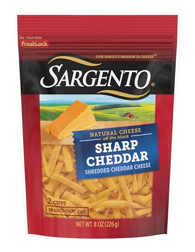 Sargento Natural Sharp Cheddar Shredded Cheese, Traditional Cut, 8 oz